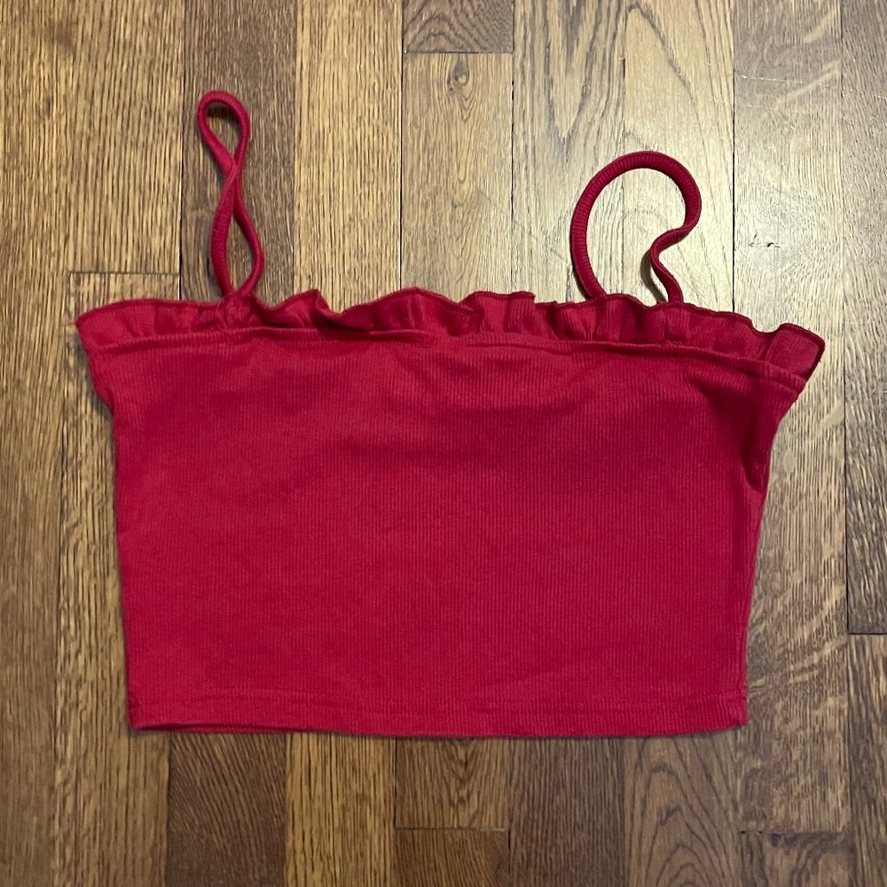 4 for $20! Red Frill Crop Top